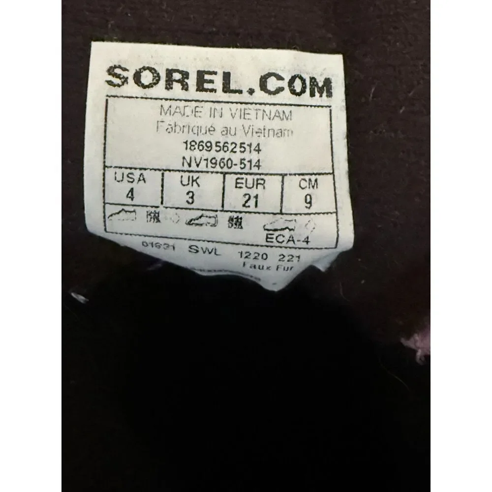 Sorel Snow Commander Insulated Waterproof Toddler Girls Snow Winter Boot Size 4